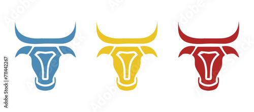 bull icon on a white background, vector illustration