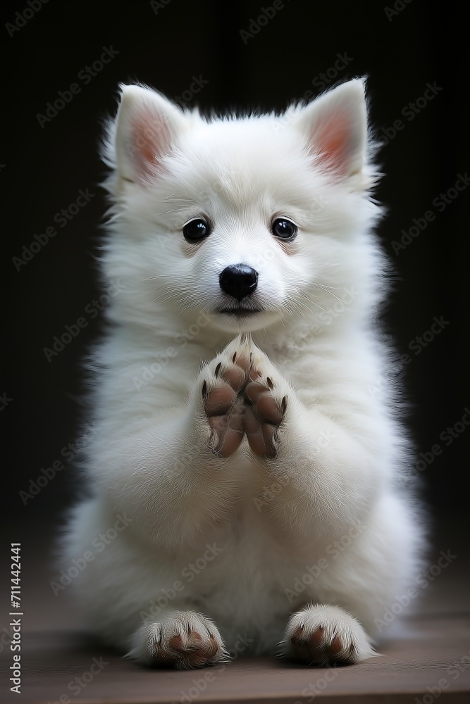 A small dog sits with a guilty expression A small dog sits with a guilty expression