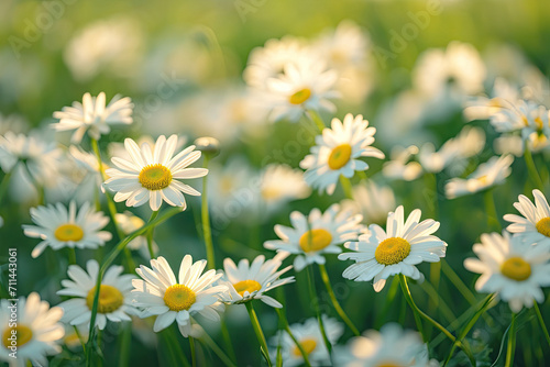 Field of Blooming Daisies, spring art © Dolgren
