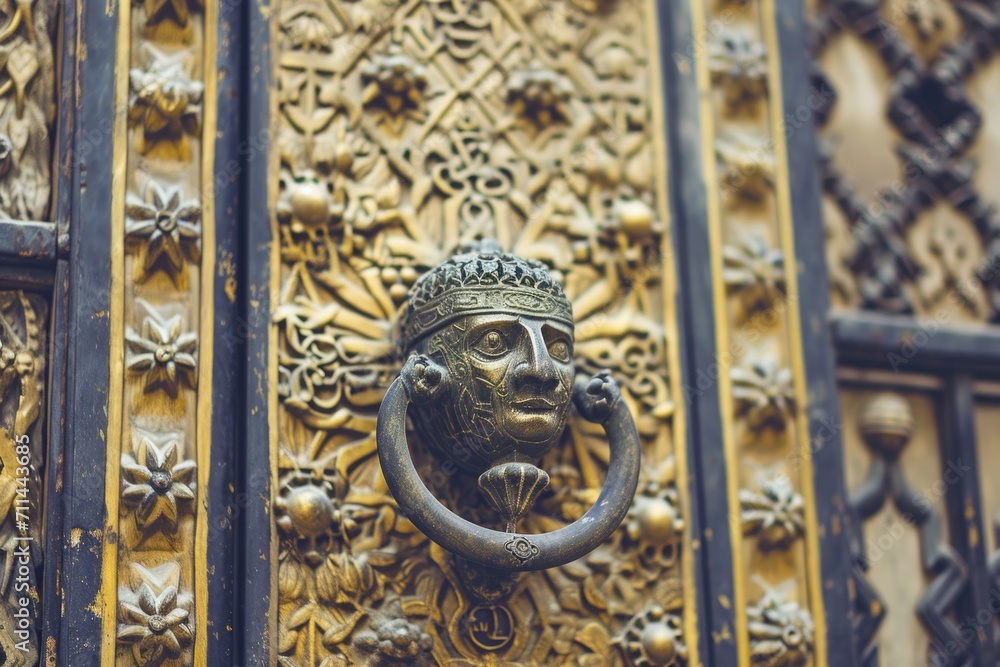 Islamic door knocker and ornaments at Seville Cathedral.
