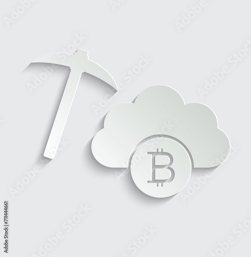 Bitcoin mining icon vector cryptocurrency icon