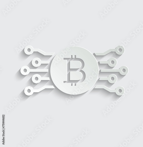 Bitcoin mining icon vector cryptocurrency icon