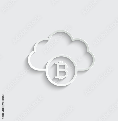 Bitcoin mining icon vector cryptocurrency icon