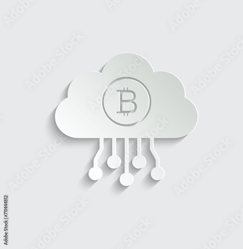 Bitcoin mining icon vector cryptocurrency icon