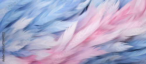 Whimsical Feather Flurries: A Fluffy Pink Abstract Wing on Textured Decorative Wallpaper