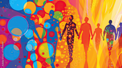 Human Connection: A Vector Background with Human Figures Engaged in a Heartfelt Connection, Symbolizing Relationships and Empathy, Great for Connection Themes