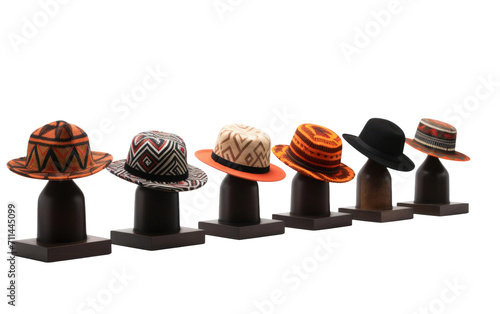 A Hat Collection Inspired by Dhaka Topi Craftsmanship on White or PNG Transparent Background
