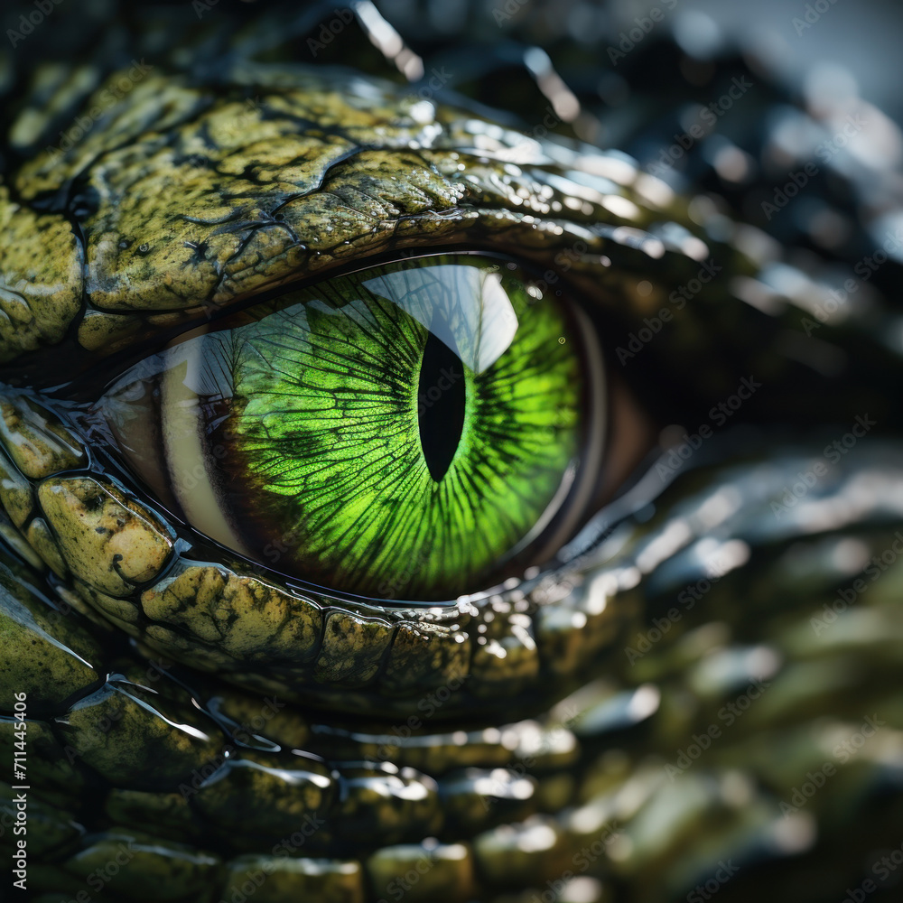 Fototapeta premium crocodile wild life eye