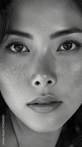 japanese girl, very detailed, close up, sharp skin, kodak camera - generative ai © Nia™