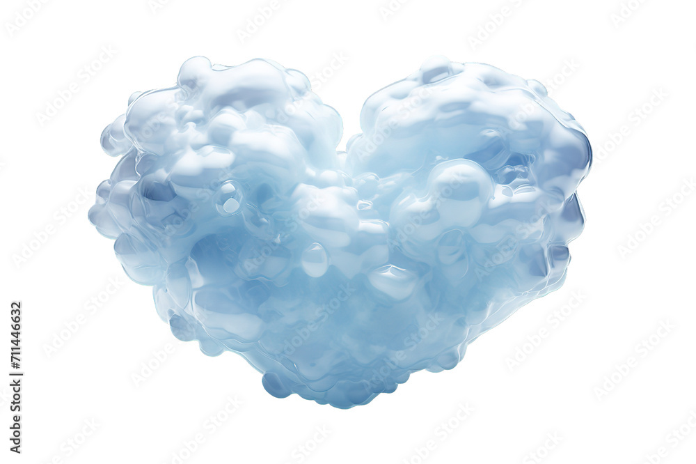 cloud shaped heart in the perfect blue sky. Valentine's Day concept isolated on PNG Background. Generative Ai. cloud shaped heart in the perfect blue sky. Valentine's Day concept isolated on PNG Background. Generative Ai.
