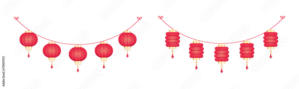 Chinese Lantern Hanging Garland Set, Chinese New Year, Lunar New Year and Mid-Autumn Festival Decoration Graphic Chinese Lantern Hanging Garland Set, Chinese New Year, Lunar New Year and Mid-Autumn Festival Decoration Graphic