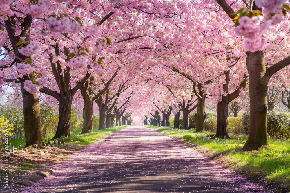 Naklejka premium Cherry Blossom in Full Bloom., spring art