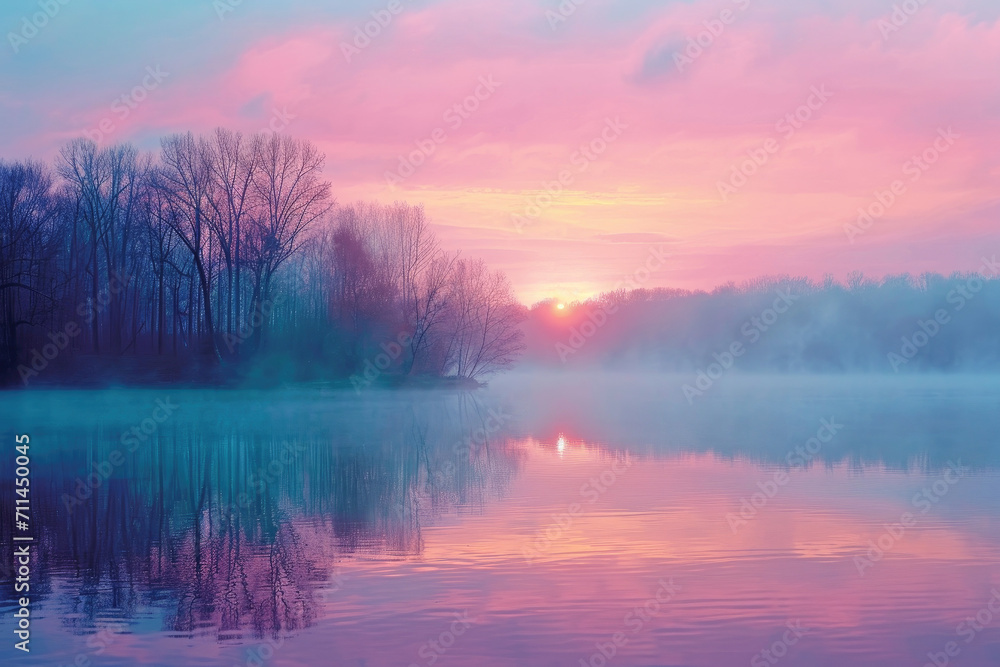 Fototapeta premium Serene Spring Sunrise, spring art