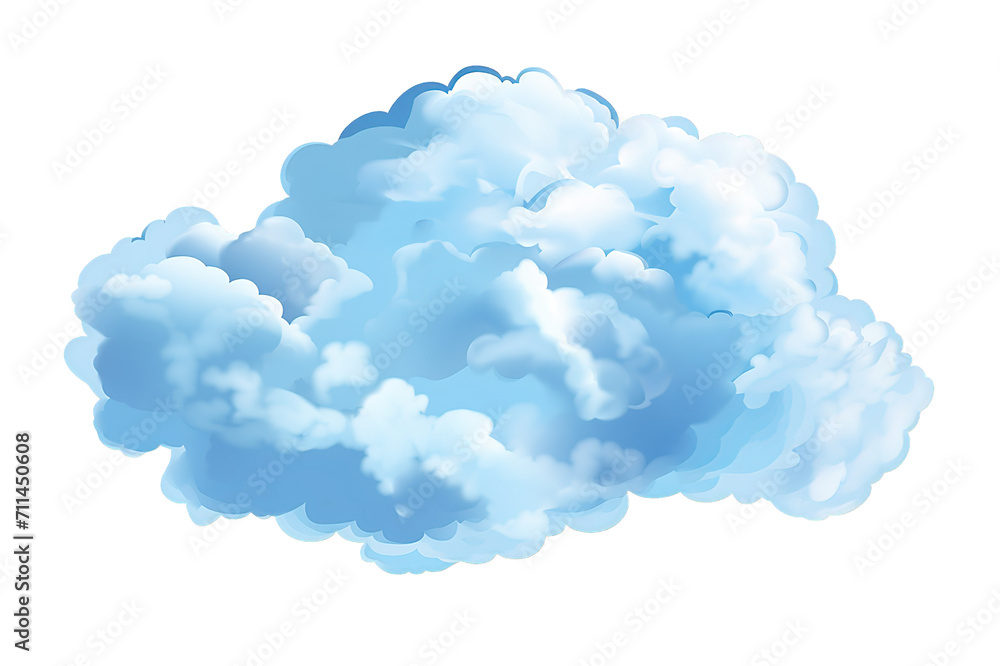 Group of blue clouds isolated on PNG Background. Generative Ai. Group of blue clouds isolated on PNG Background. Generative Ai.