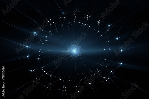 Wallpaper Mural Abstract spider web like digital glass frame with glow, on black background, empty copy space Generative Ai Torontodigital.ca