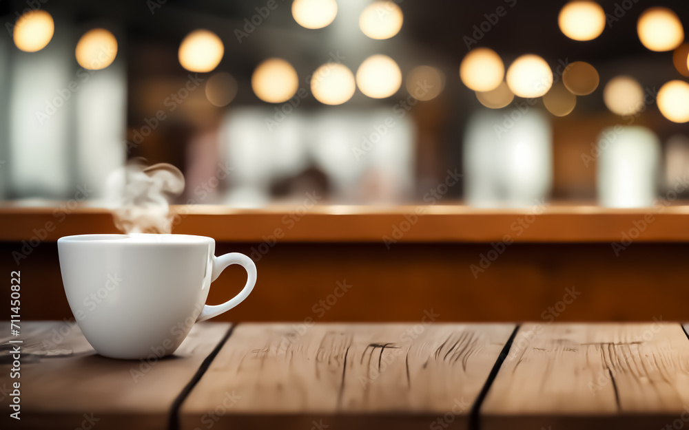 Kaffeetasse mit duftendem Kaffe und einem starken Bokeh Hintergrund Kaffeetasse mit duftendem Kaffe und einem starken Bokeh Hintergrund