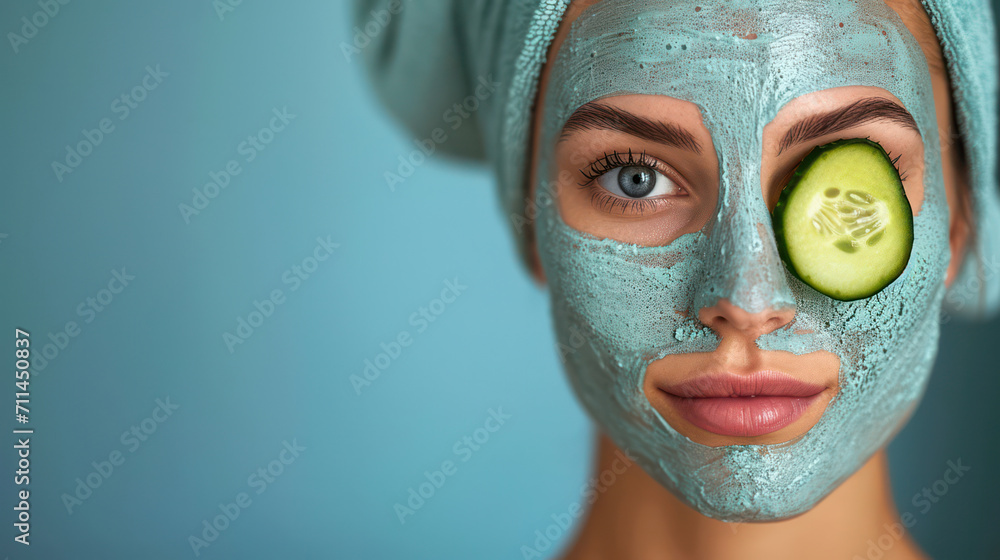 Skin Clay Facial Spa: Woman Relaxing with a Green Mask for Natural Beauty and Wellness Skin Clay Facial Spa: Woman Relaxing with a Green Mask for Natural Beauty and Wellness