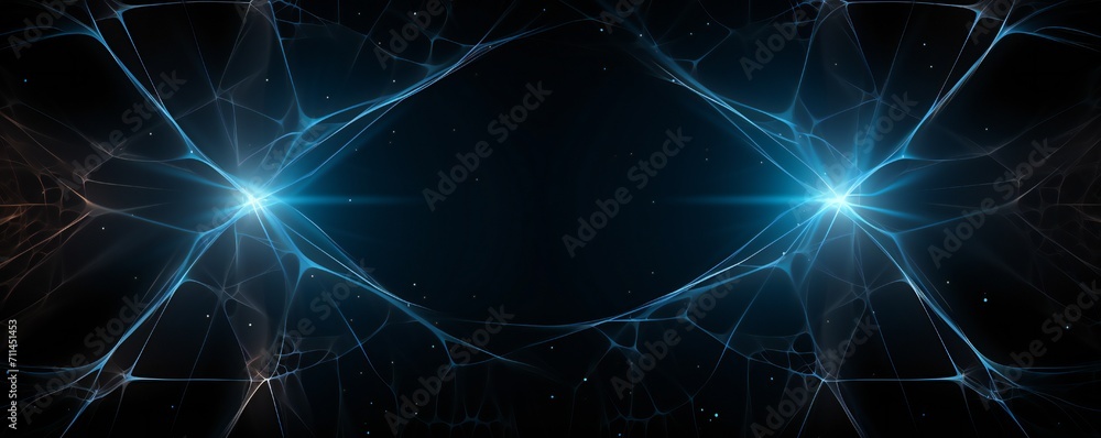 Abstract spider web like digital glass frame with glow, on black background, empty copy space Generative Ai Abstract spider web like digital glass frame with glow, on black background, empty copy space Generative Ai