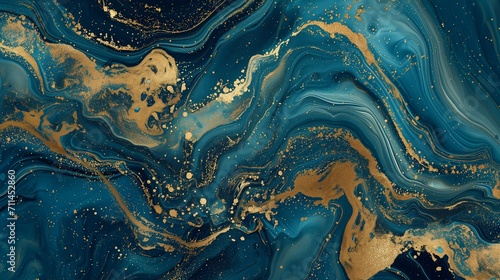 Majestic Blue and Gold Abstract Background for High-End Decor