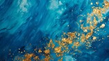 Opulent Gold-Speckled Royal Blue Abstract for High-End Decor