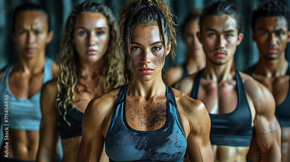 portrait of a fitness models. - Fitness motivational Transformation. - hard work, and the joy of accomplishment. High-resolution Fitness Progress. 