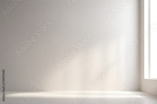 Wallpaper Mural Empty room with white wall and sunlight. 3d render illustration. Torontodigital.ca