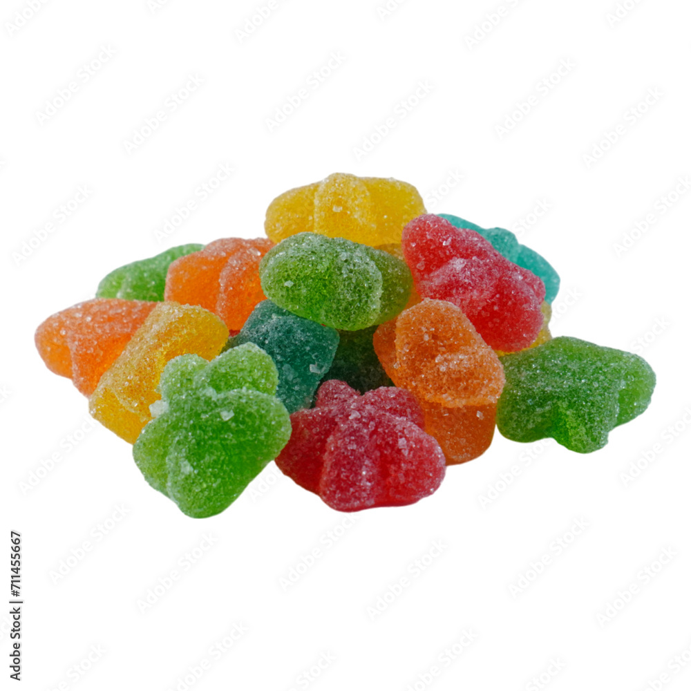 Jelly stars sugar coated sweets isolated transparent Jelly stars sugar coated sweets isolated transparent