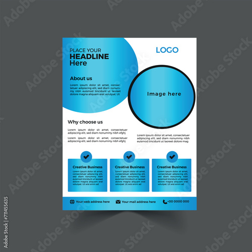 Blue color flyer template