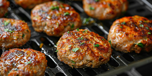 Turkey cutlets in the deep fryer photo