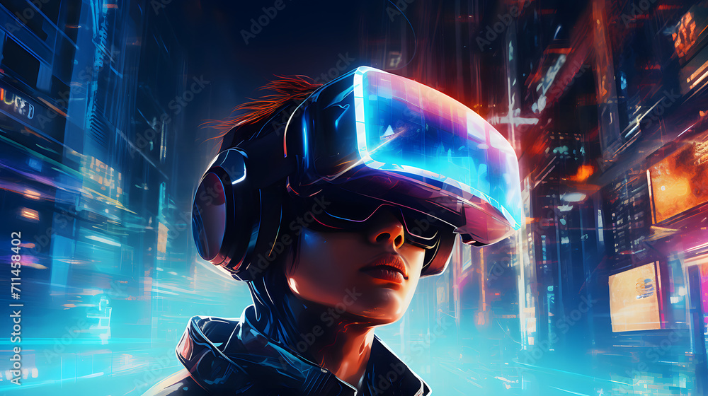 illustration of a person using virtual reality