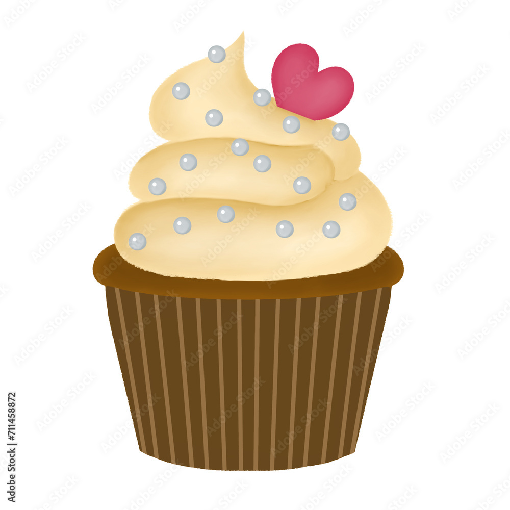 cupcake with cream cupcake with cream