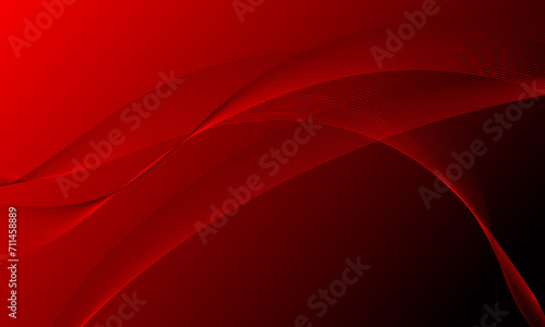 abstract red smooth lines wave curves on gradient background