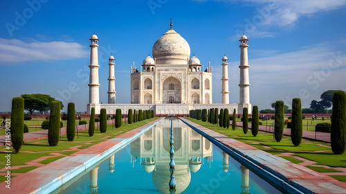Illustration background of Taj Mahal in Agra State photo