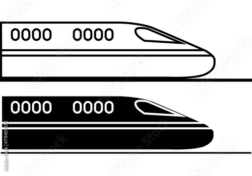 Icono negro de tren de alta velocidad.