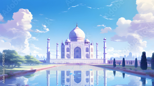 Illustration background of Taj Mahal in Agra State