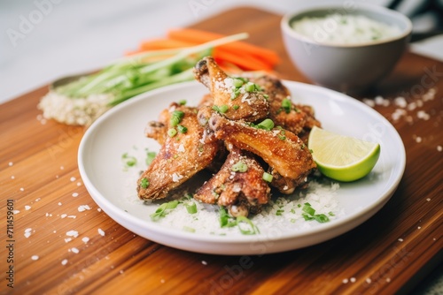 wings with parmesan cheese sprinkle and herbs
