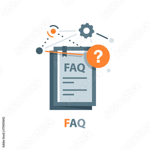 Frequency asked questions and helpdesk,asking questions and receiving answers. Customer support concept