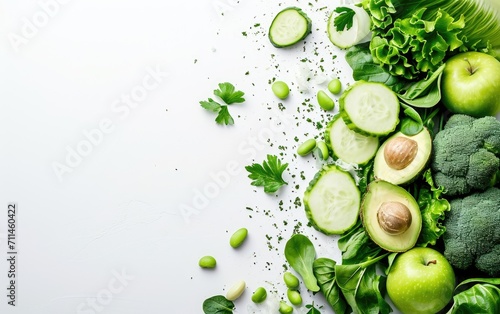 Healthy green food background