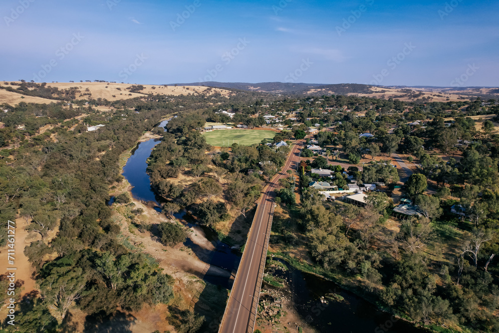 Avon River running through the town of Toodyay in Western Australia