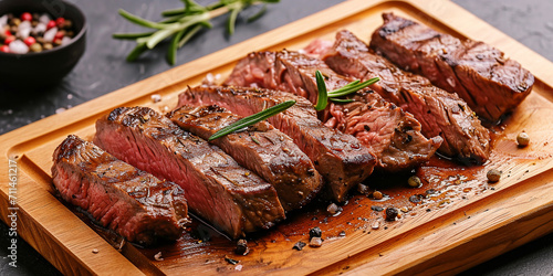 Juicy grilled beef steak with perfect sear marks