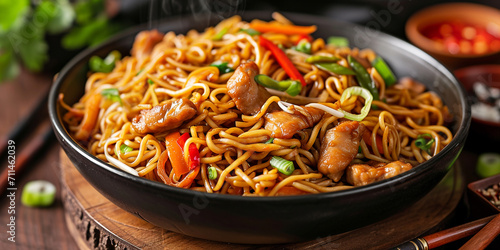 Chinese delicious chow mein photo