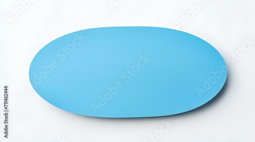 Blue oval Paper Note on a white Background. Brainstorming Template with Copy Space