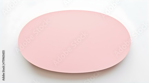 Blush oval Paper Note on a white Background. Brainstorming Template with Copy Space