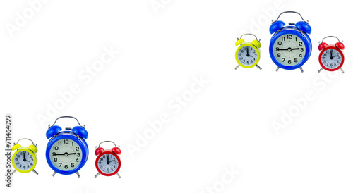 Alarm clocks isolated on th...