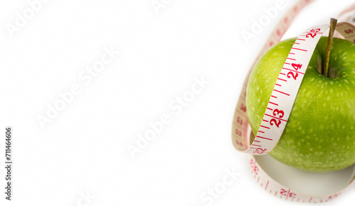 Red apple with measurement ...