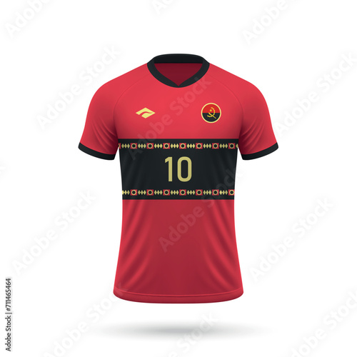 3d realistic soccer jersey Angola national team 2024