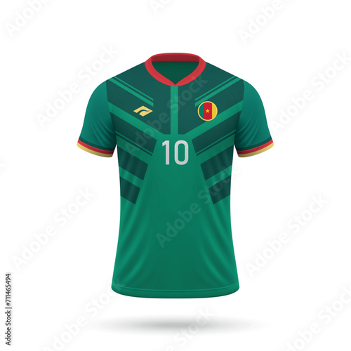 3d realistic soccer jersey Cameroon national team 2024