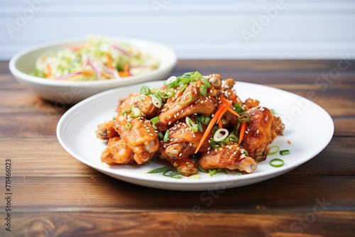 korean fried chicken with spicy glaze