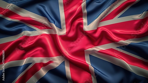 Waving flag of United Kingdom of Great Britain and Northern Ireland photo