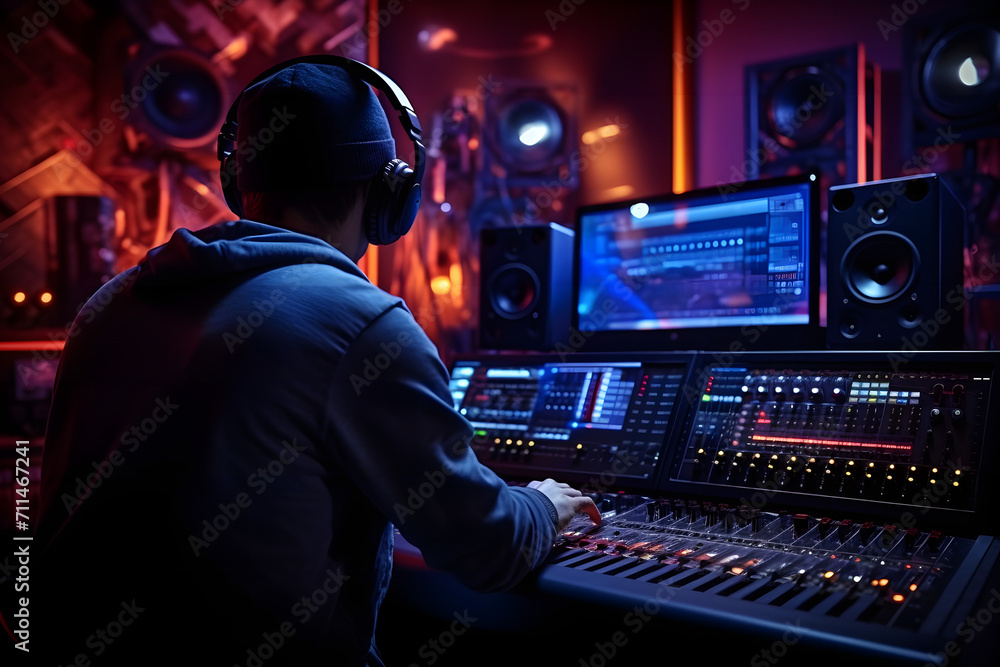 Music Producer still working on music studio Music Producer still working on music studio